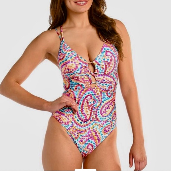 La Blanca Other - LA BLANCA Underwire Lace Up One Piece Swimsuit, 6